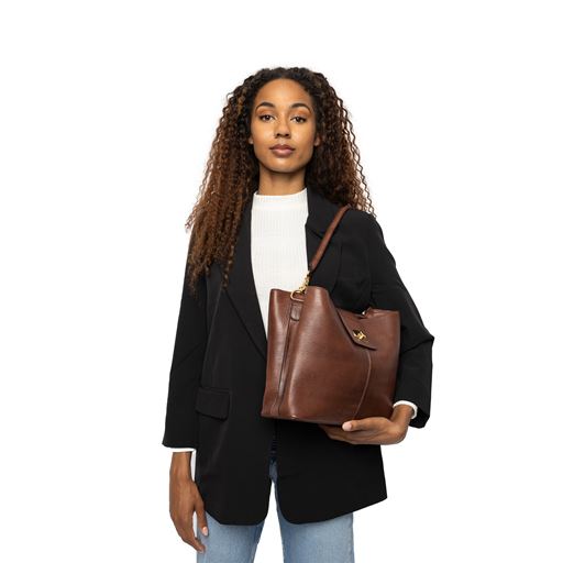 Re:Designed Carola Big Skuldertaske, Cappuccino
