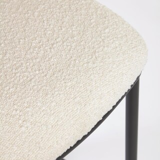 Kave Home Barhocker CISELIA Bouclé weiß/schwarz