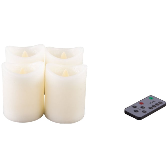 LED-Kerzen - 7,5 x 10 cm - 4 Stück