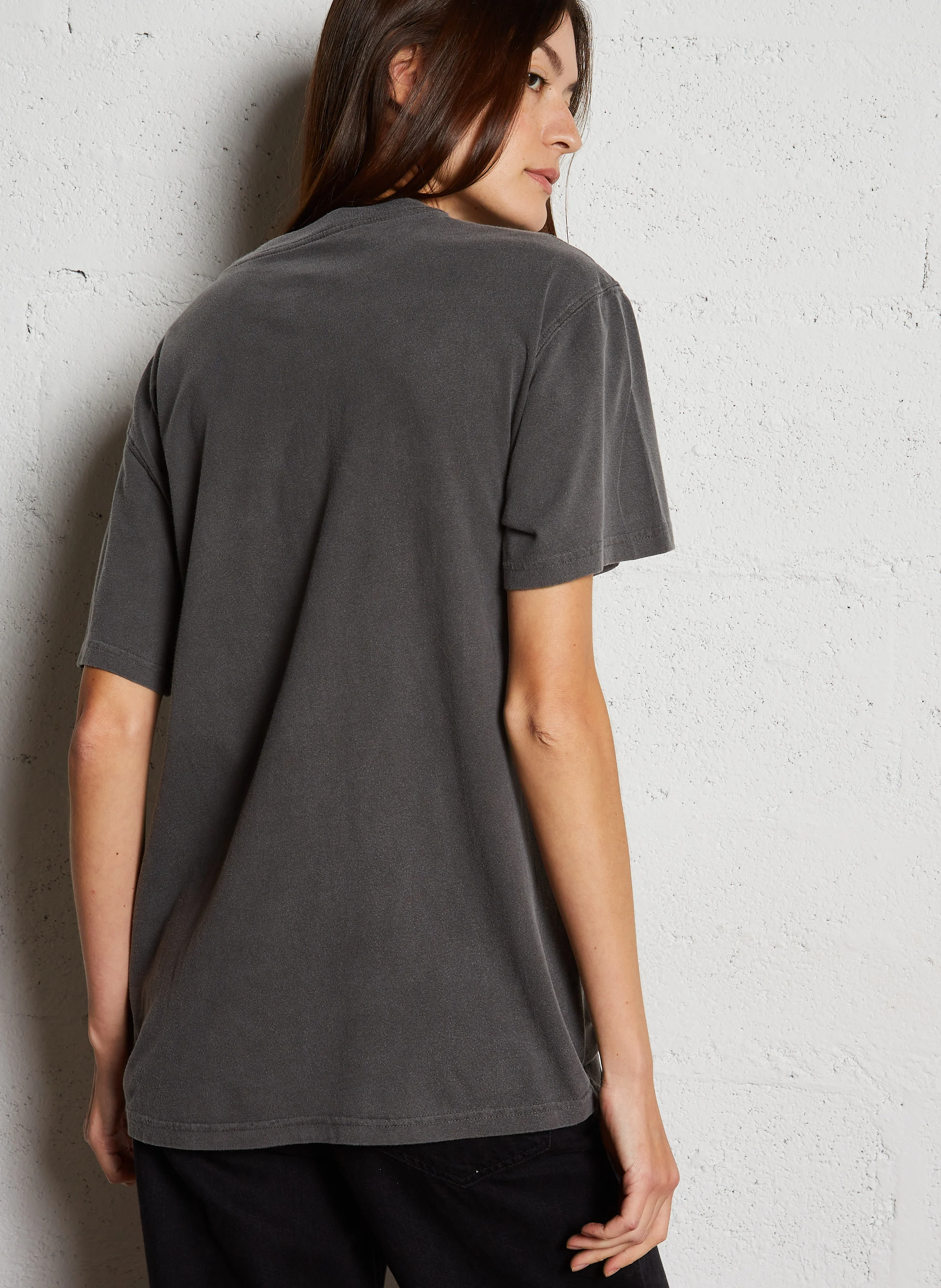 TRUCKER SINGER - Tee-shirt droit col rond sérigraphié en coton | Gris