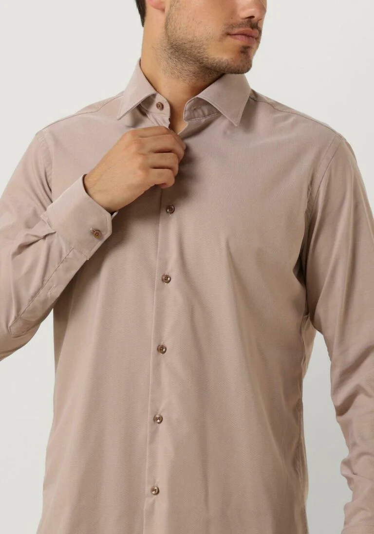 BOSS beige boss klassiek overhemd p-joe-kent-c1-222