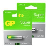 GP Super G-Tech AAA / MN2400 / LR03 Alkaline Batterij 8 stuks