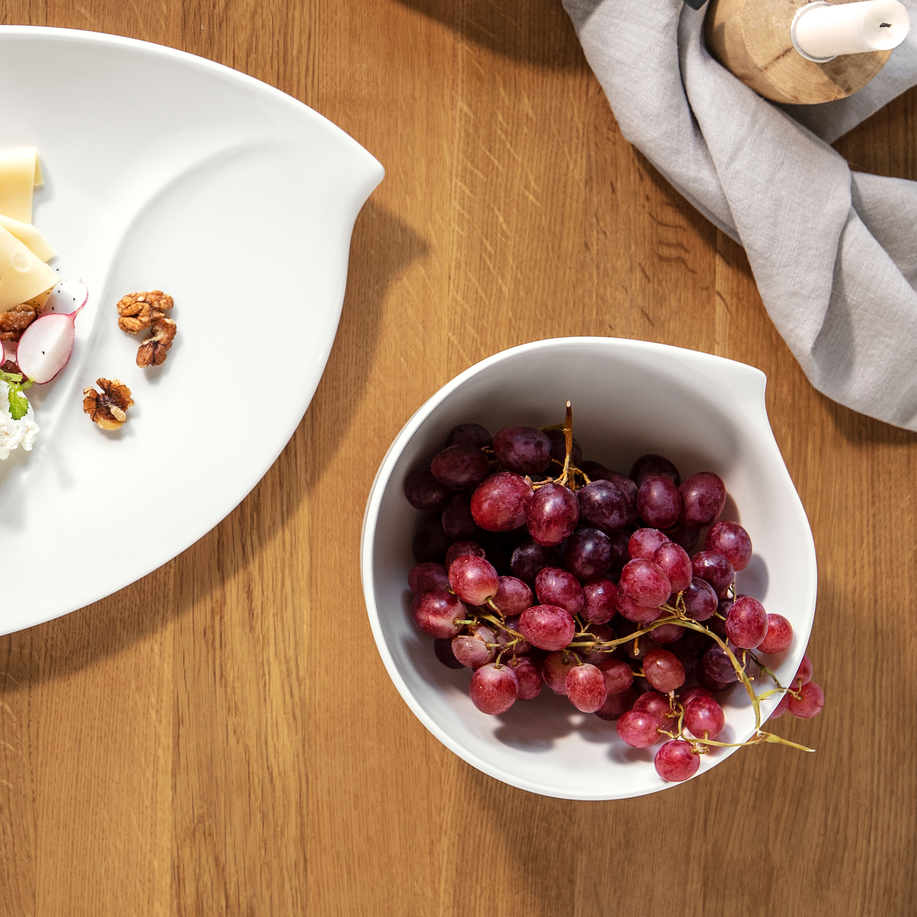 Flow Salad serving bowl White, 40.6 oz, Premium Porcelain