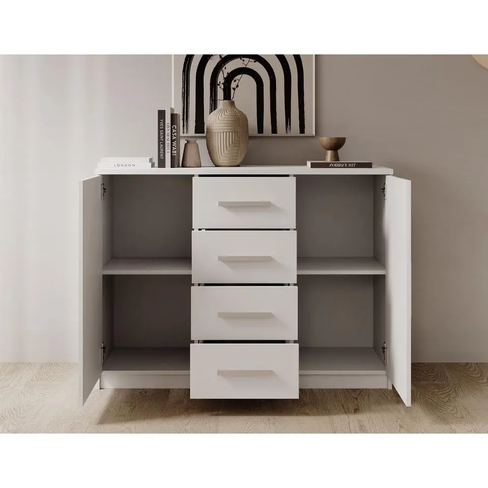 Meubella - Ladekast Blake - Wit - 120 cm