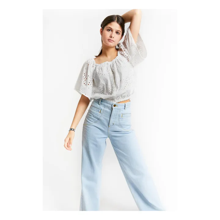 Indee Top Pantanal Broderie Anglaise  | Blanc
