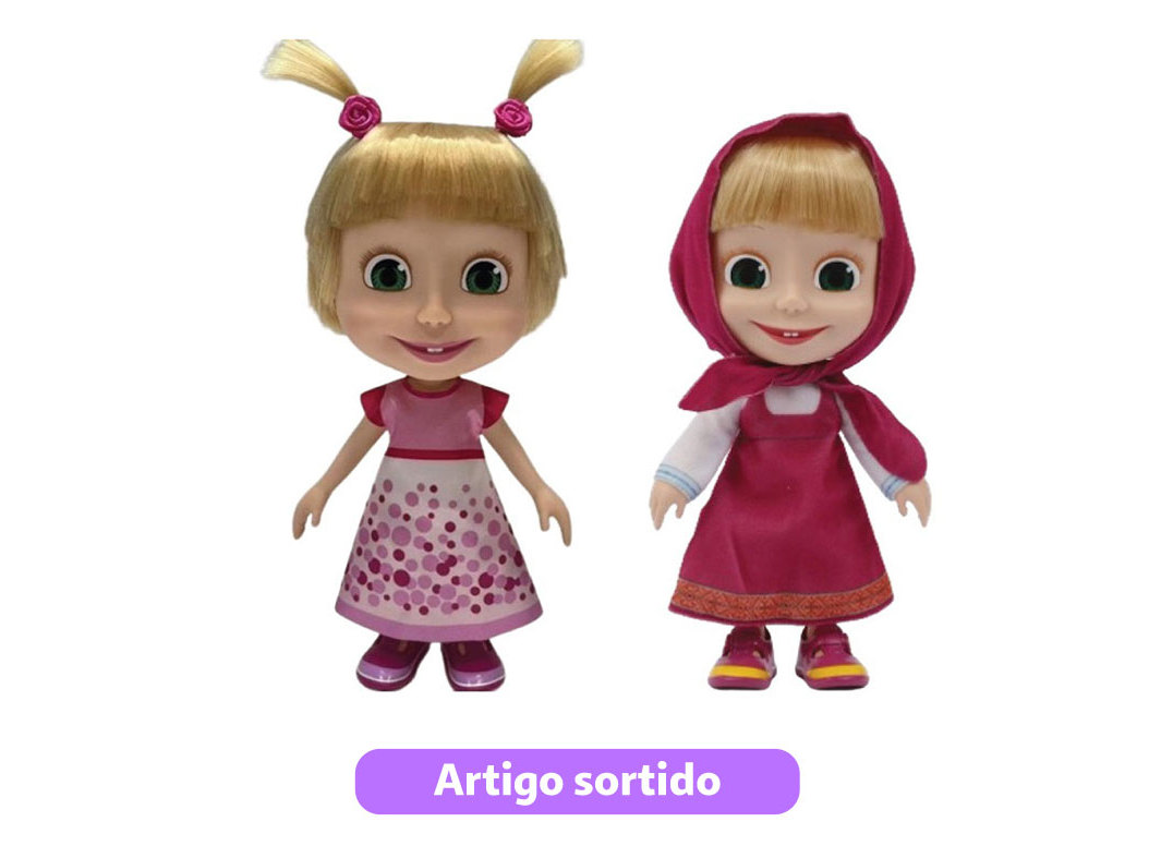 BONECA MASHA MASHA E O URSO FAMOSA 23CM MODELOS SORTIDOS