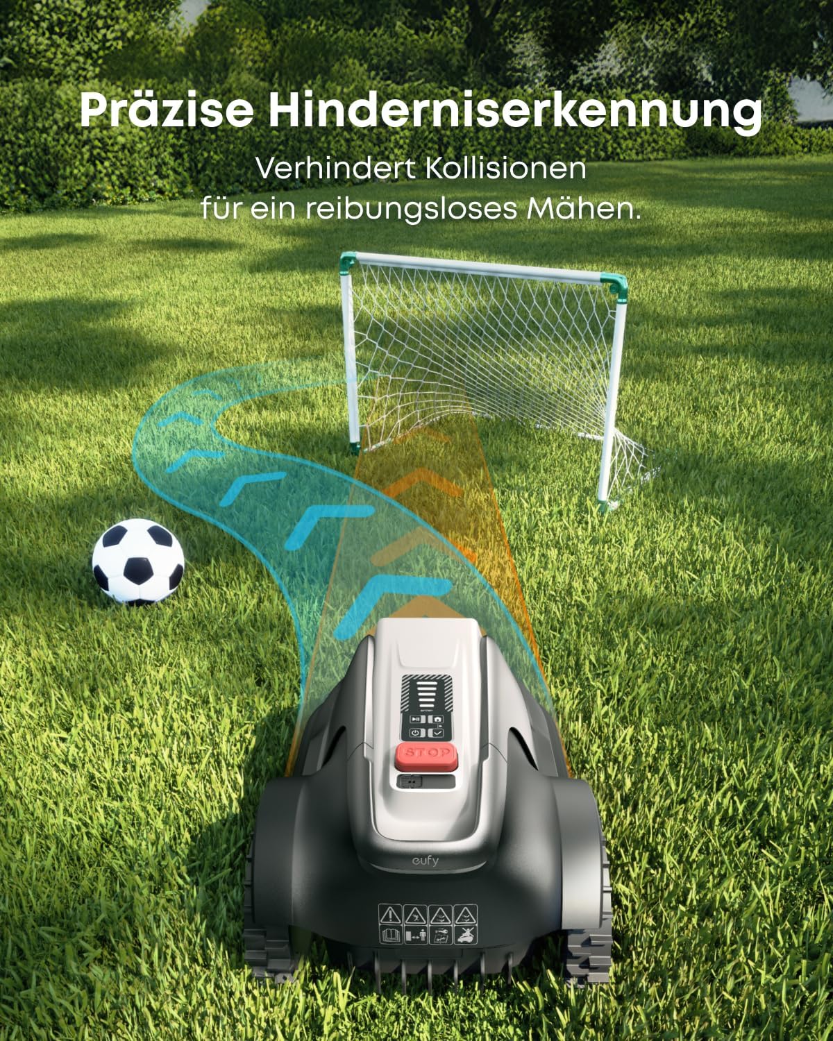 eufy E18 Mähroboter ohne Begrenzungskabel, Keine Signalausfälle, TrueVision Technologie, GNSS System, Garten bis 1200m², Präzisionsrandschnitt, Hindernisvermeidung, App-Steuerung (Generalüberholt)