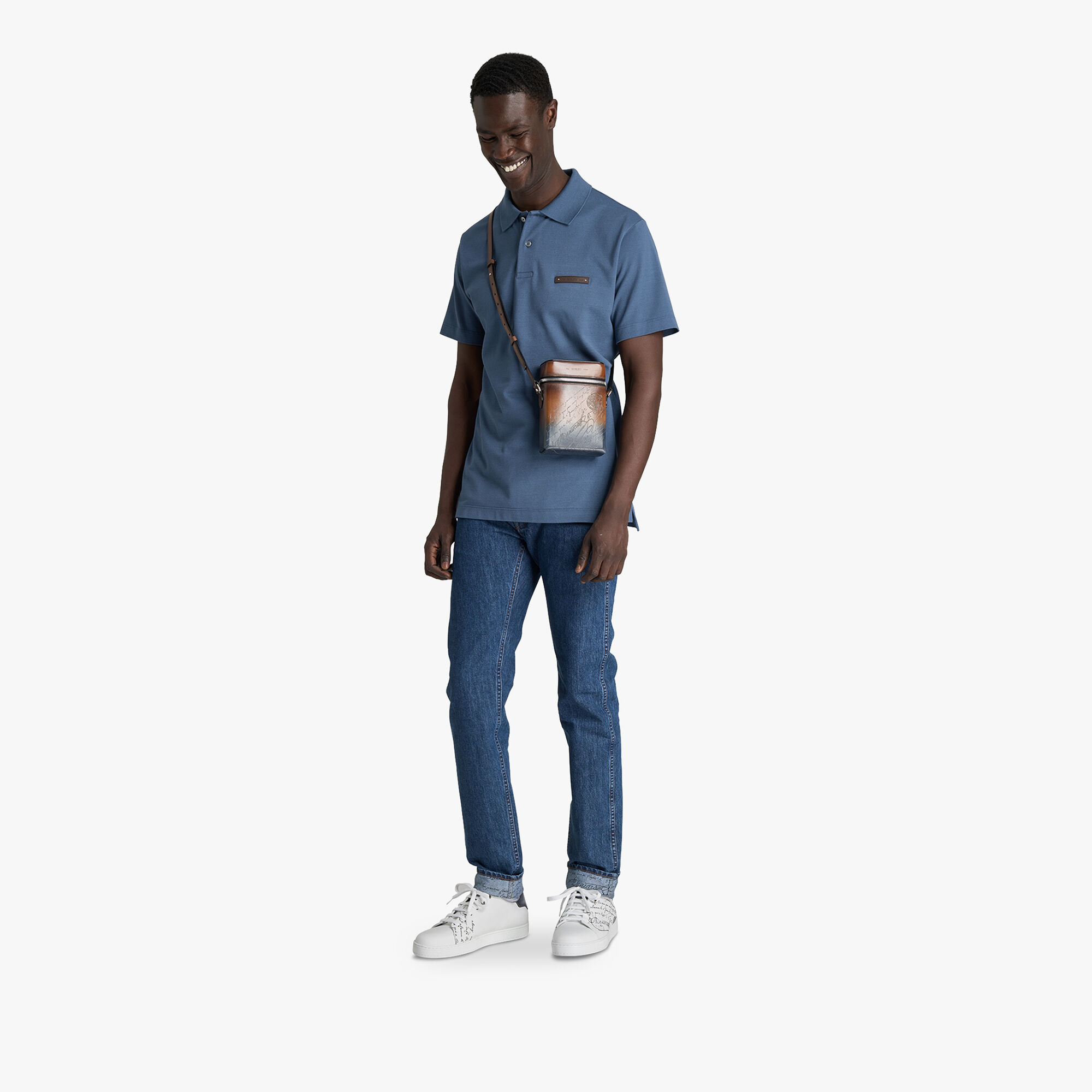 Polo Pique Avec Detail En Cuir