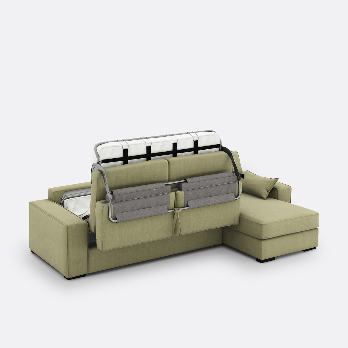 LA REDOUTE INTERIEURS<br>Sofá-cama de canto, algodão/linho, espuma Cécilia