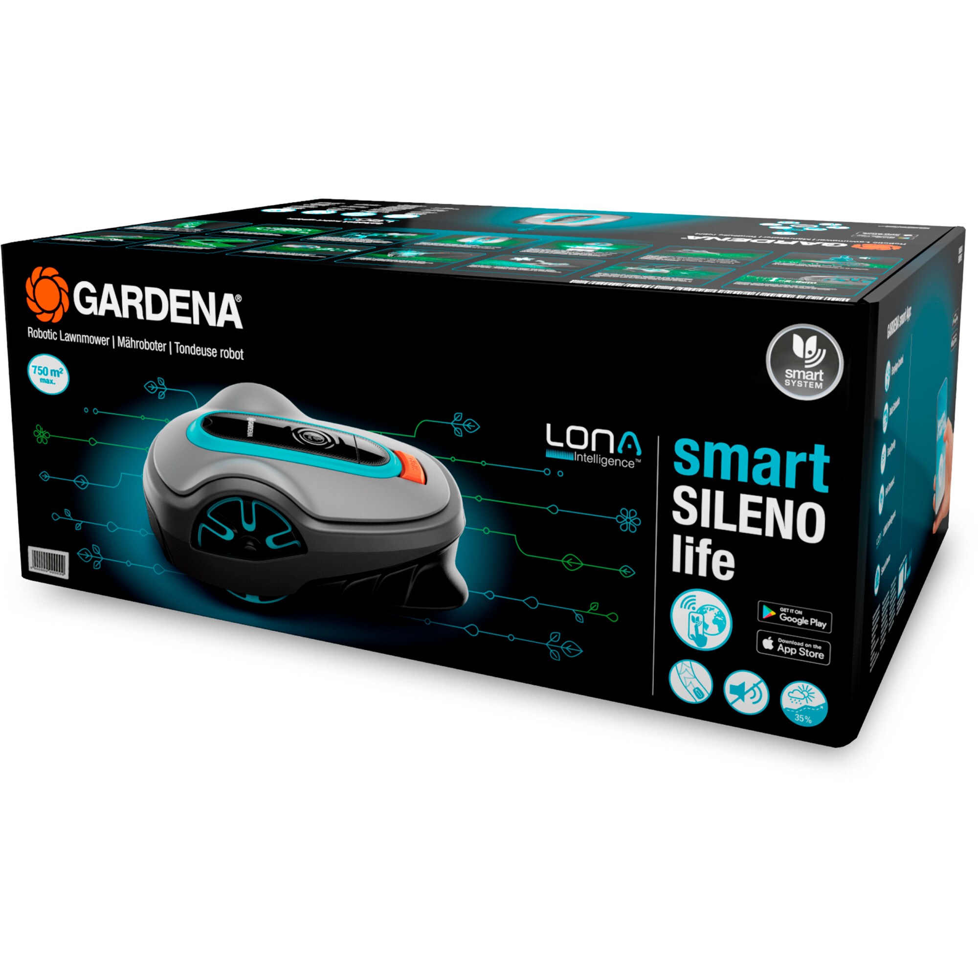 GARDENA Mähroboter Mähroboter smart SILENO life 750m² Set
