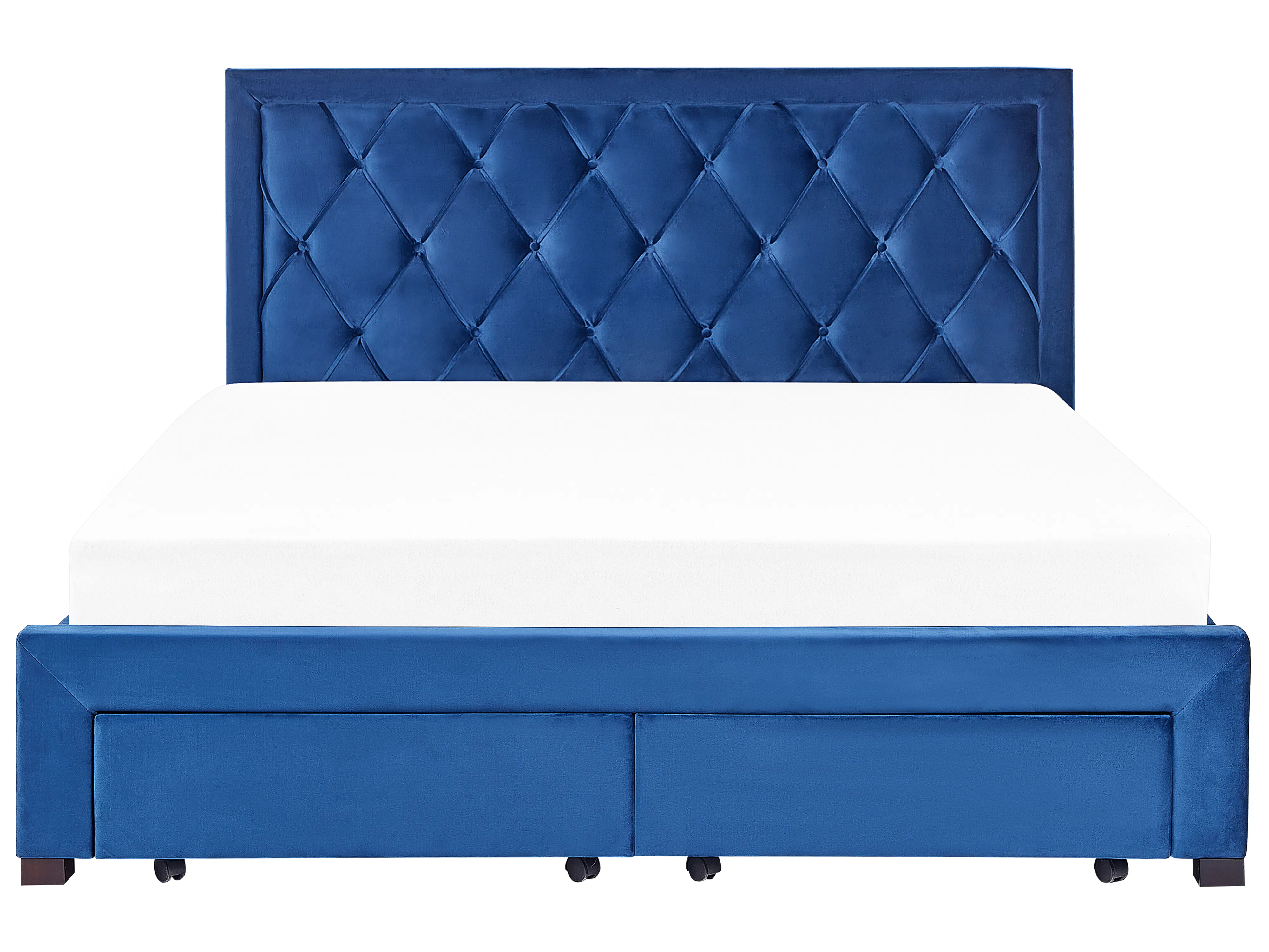 Bed met opbergladen Fluweel LIEVIN 180 x 200 cm Marineblauw