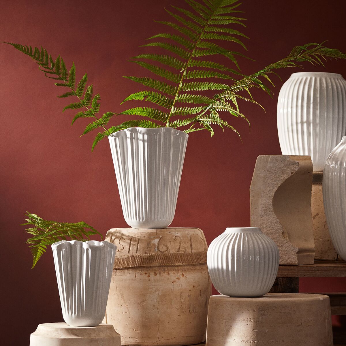Hammershøi Unfold vase 20,5 cm, hvit