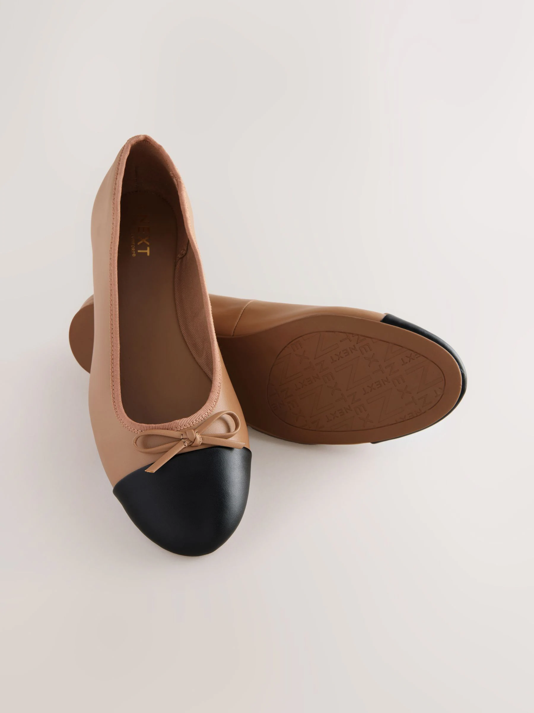 Caramel-nude - Ballerina's met ronde neus