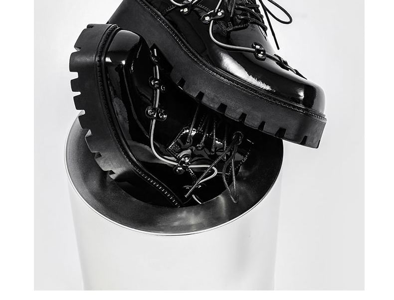 Malnia Home - Vierkante veterschoenen met platform