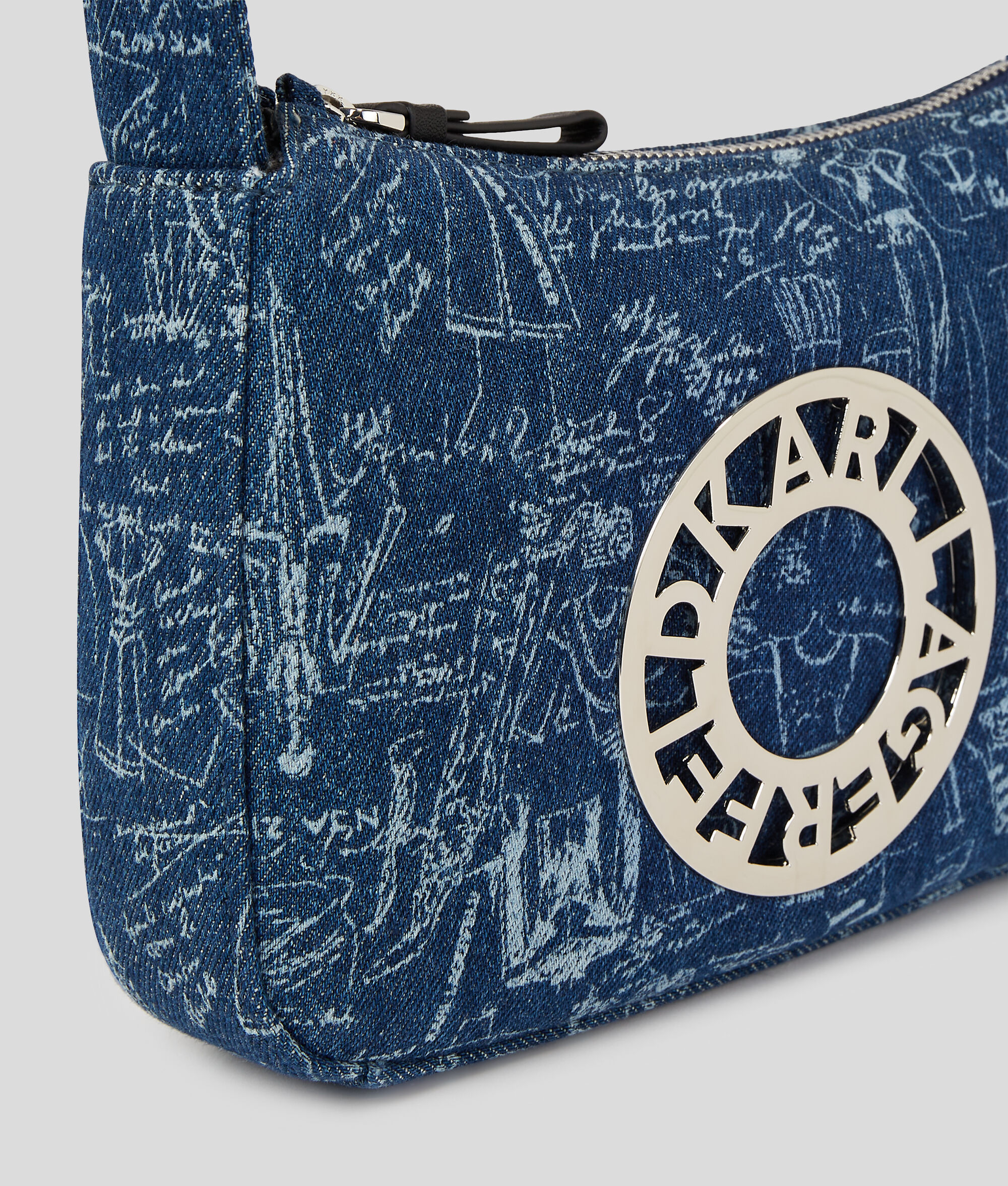PETIT SAC PORTÉ ÉPAULE ZIPPÉ EN DENIM K/DISK