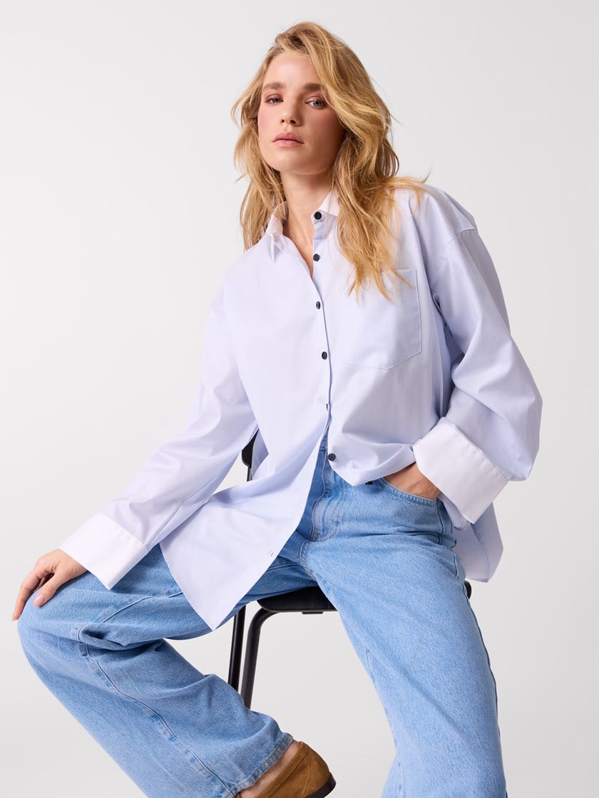 Lulu skjorte Chambray Blue
