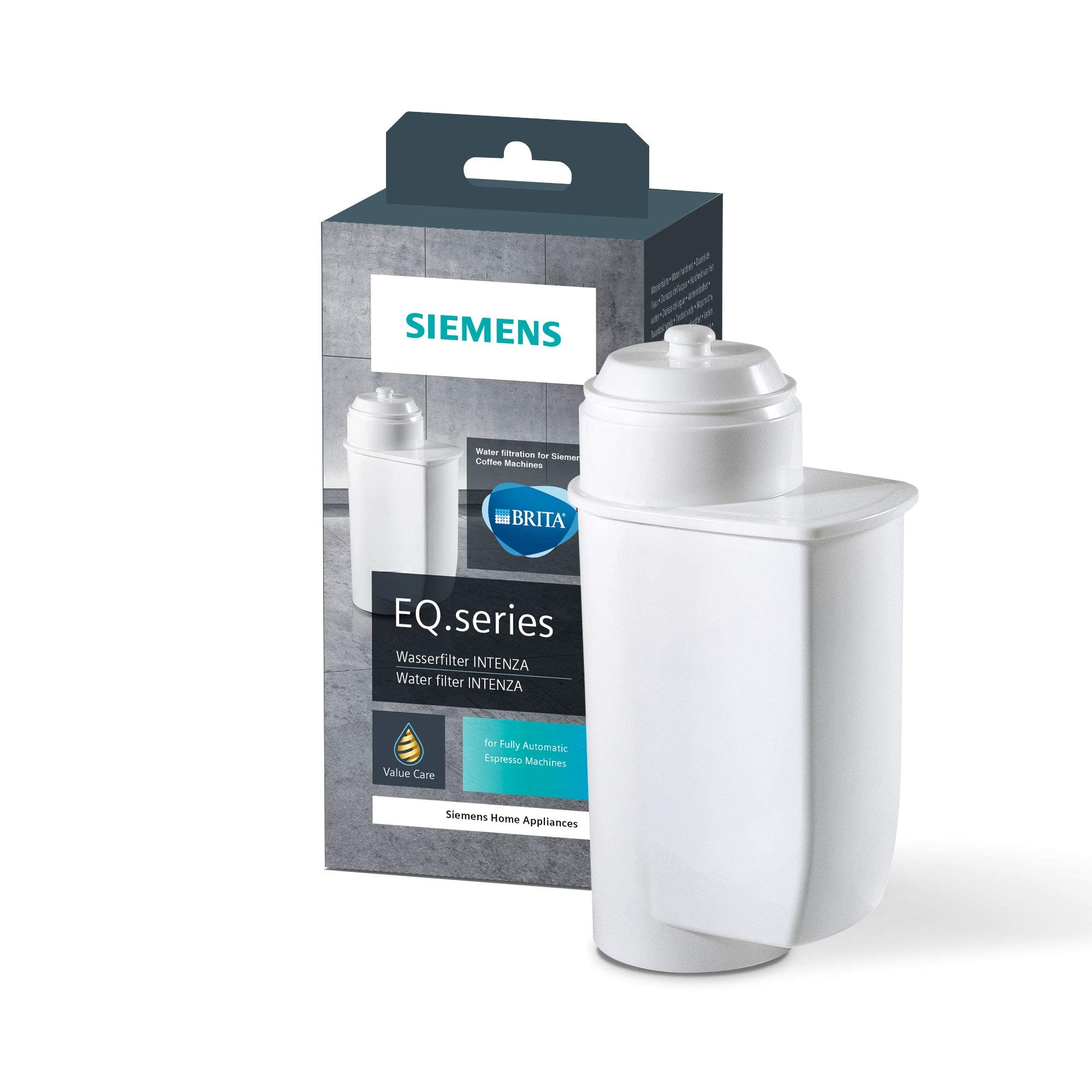 Siemens Set, machine à café tout automatique, EQ6 plus s500, aromaDouble Shot, système autoMilk Clean, gris/noir TE655203RW + BRITA Intenza filtre à e