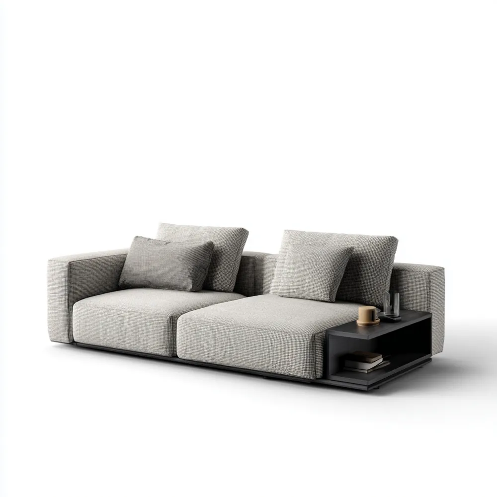 2-Sitzer-Sofa mit Ablage 200x90x75 cm - Hellgrau