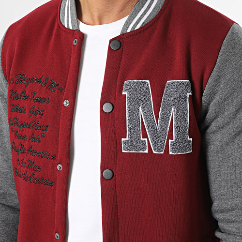 Veste Teddy 9125 Bordeaux Gris Anthracite Chiné