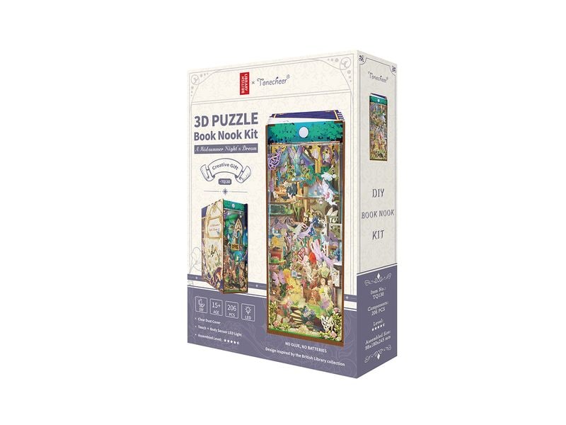 Tonecheer Bausatz Book Nook A Midsummer Night's Dream 3D-Modell aus lasergeschnittenen Holzteilen