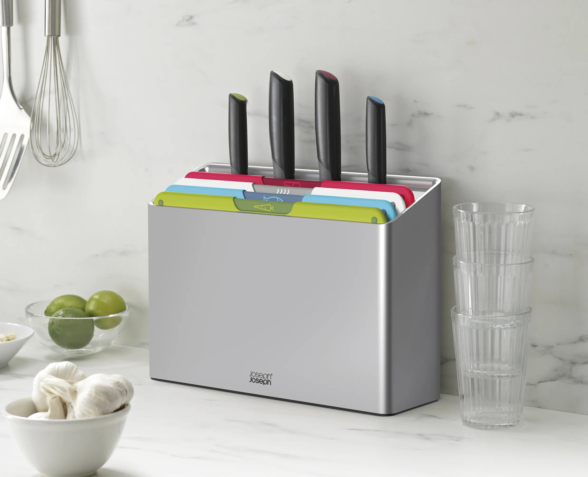 Joseph Joseph Folio Icon Plus Kniv-/ Skærebrætsæt