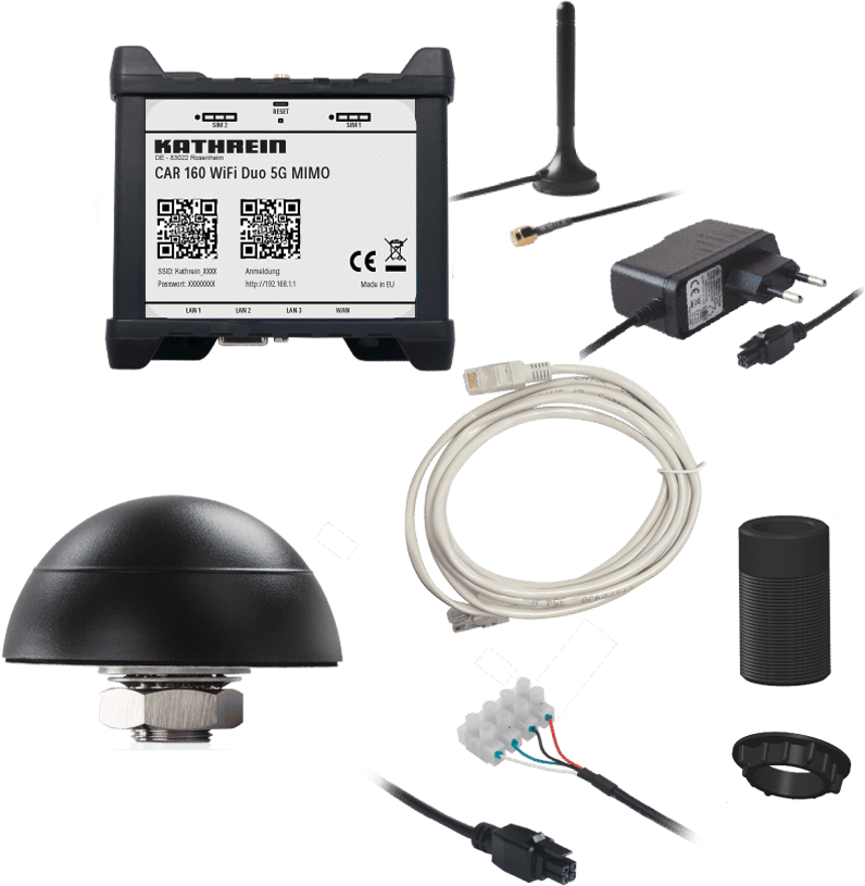 Kathrein CAR 160 WiFi Duo 5G MIMO Dual SIM WLAN Router Set weiß