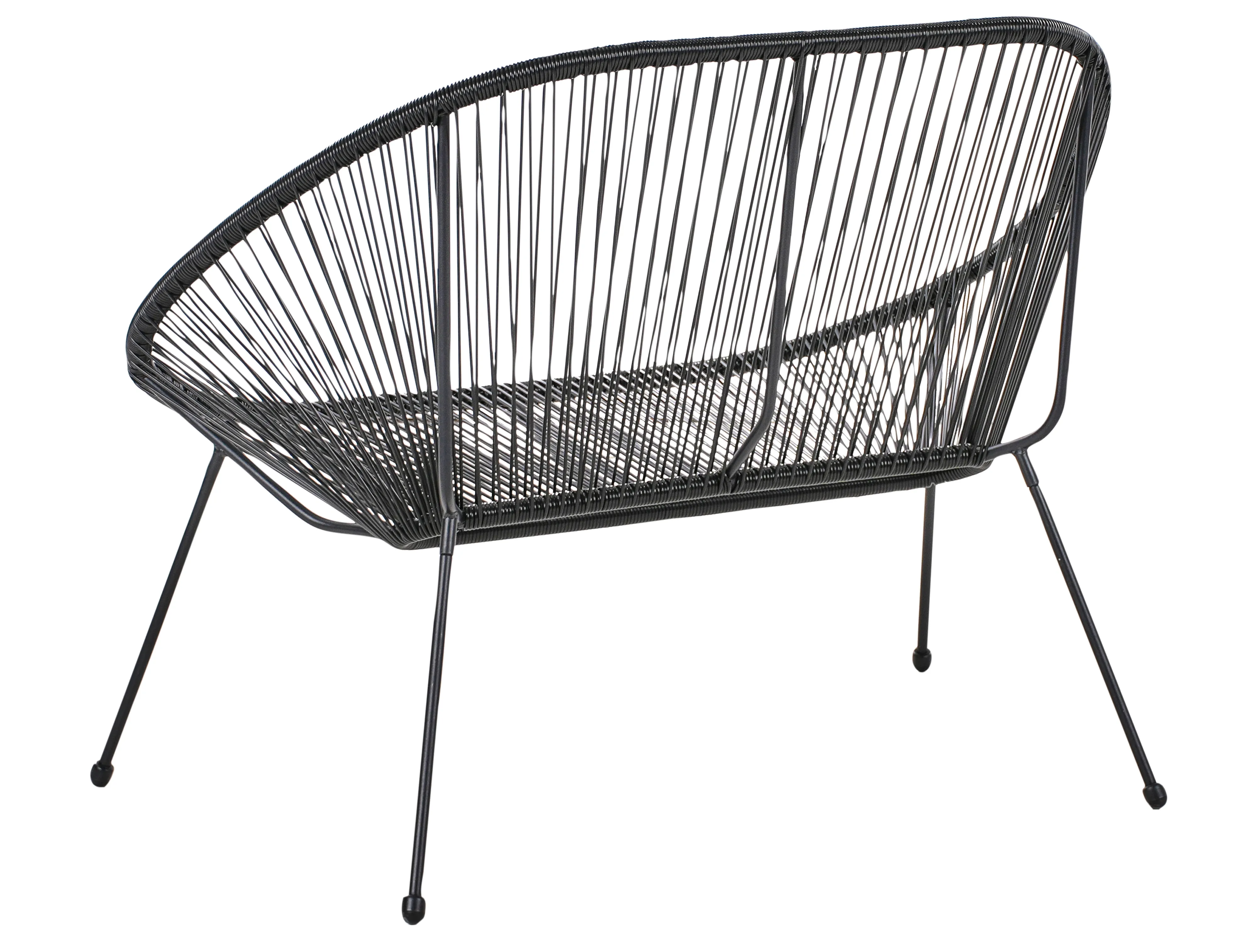 Tuinbank ACAPULCO II 113 cm PE rotan Zwart