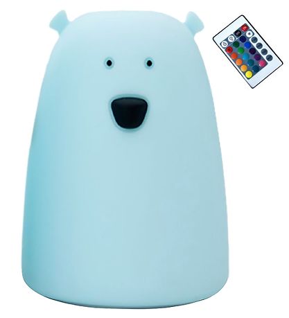 Rabbit & Friends Lampe - Stor Bj?rn m. Fjernbetjening - Blå