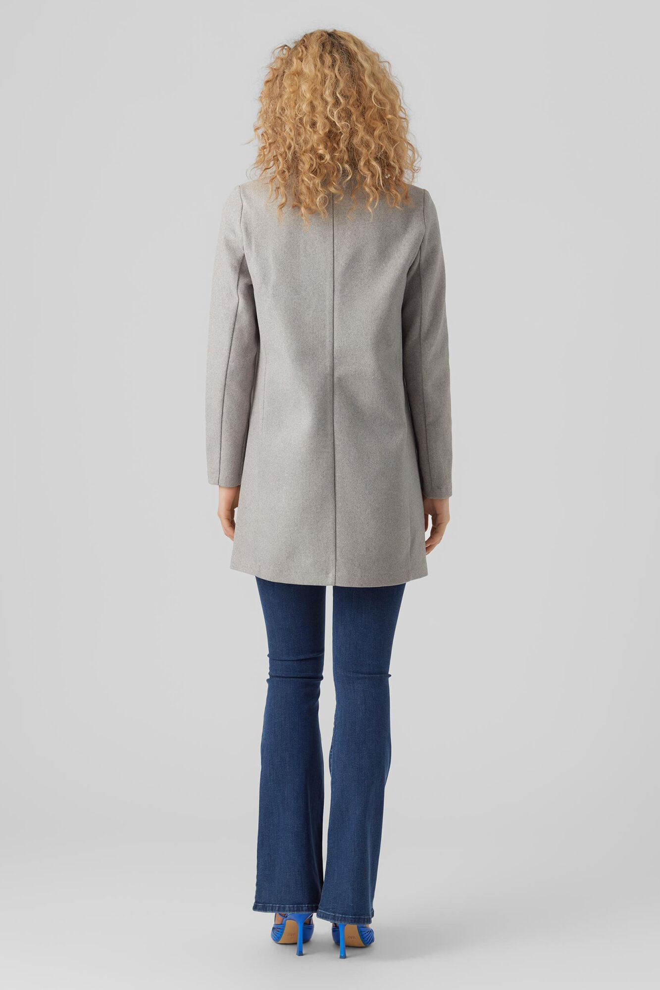 Casaco estilo blazer 3/4 - Cinza