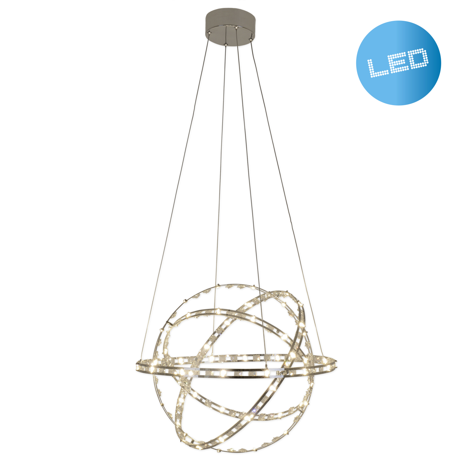 LED-Pendelleuchte COSMOS - chrom - Ø60 cm