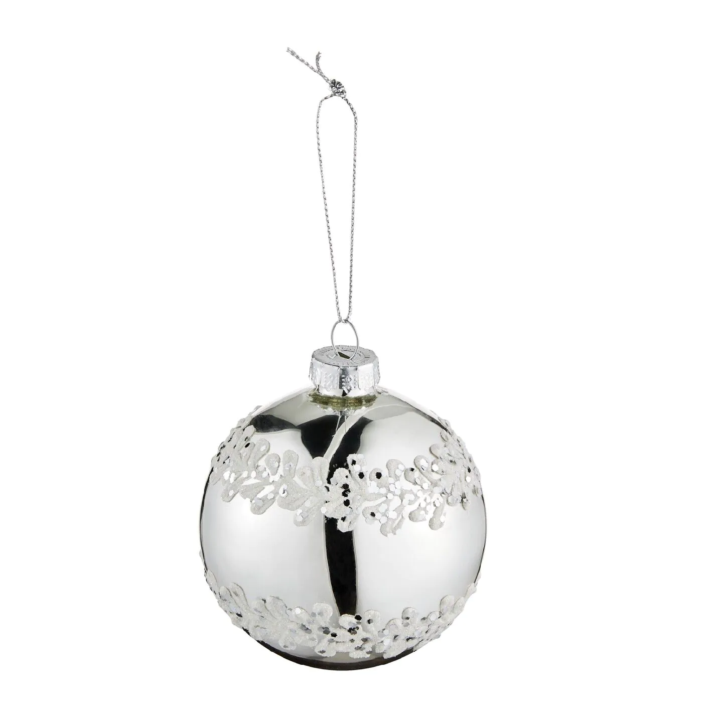 Weihnachtskugel Ranken, silber, 8 cm
