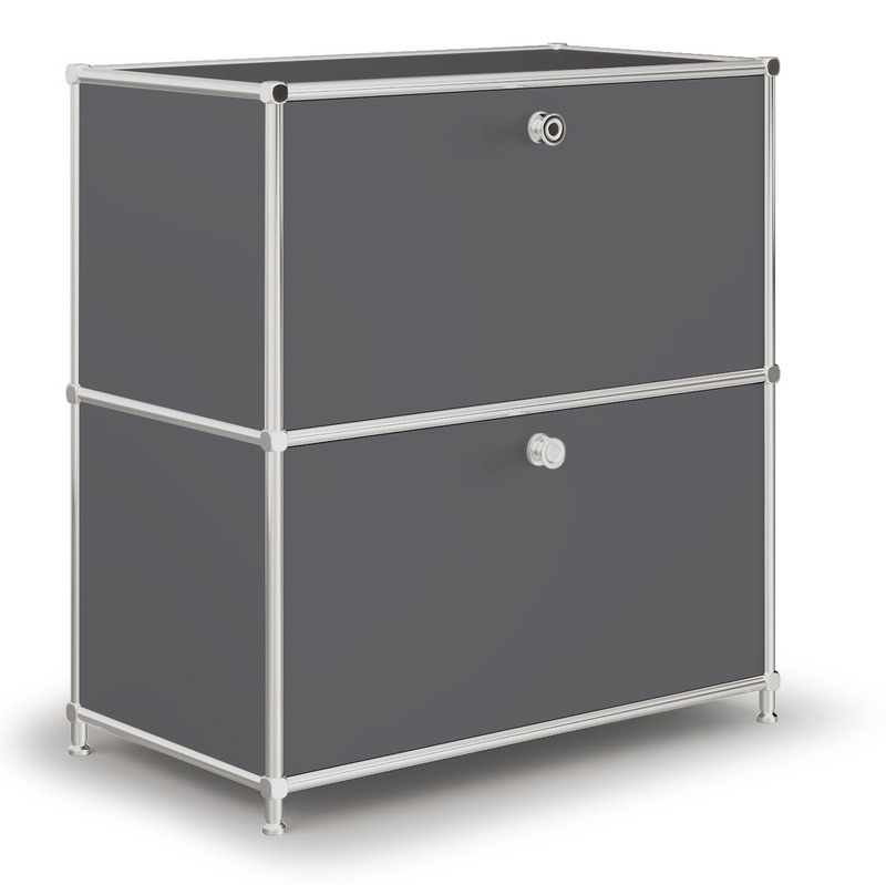 Sideboard VEROM, 2 Schubladen, grau