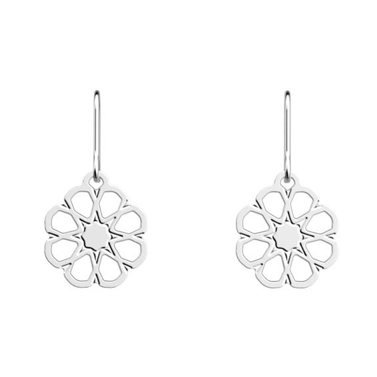 Boucles d'oreilles pendante Les Georgettes Arabesqueargentée 16 mm