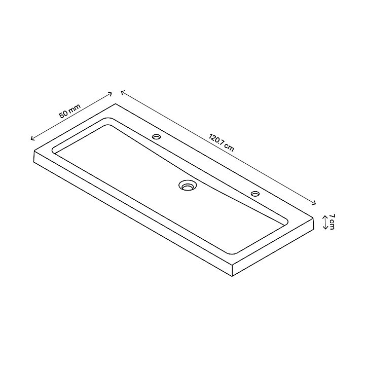 Plan vasque en résine noir Harmon 120 cm