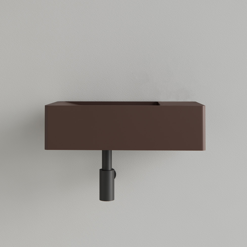 Sanigoods Luko fontein 40x22cm rechts zonder kraangat choco bruin
