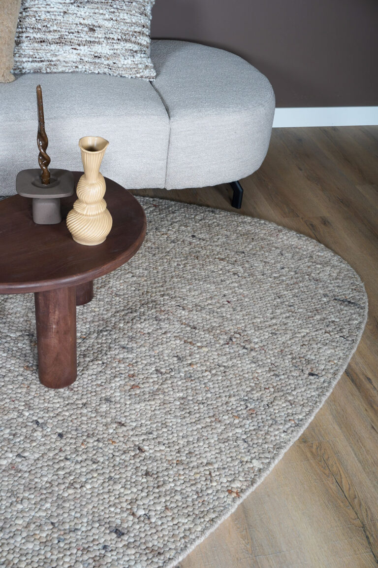 Vloerkleed Stone kiezelvormig donkerbeige 200x280 cm