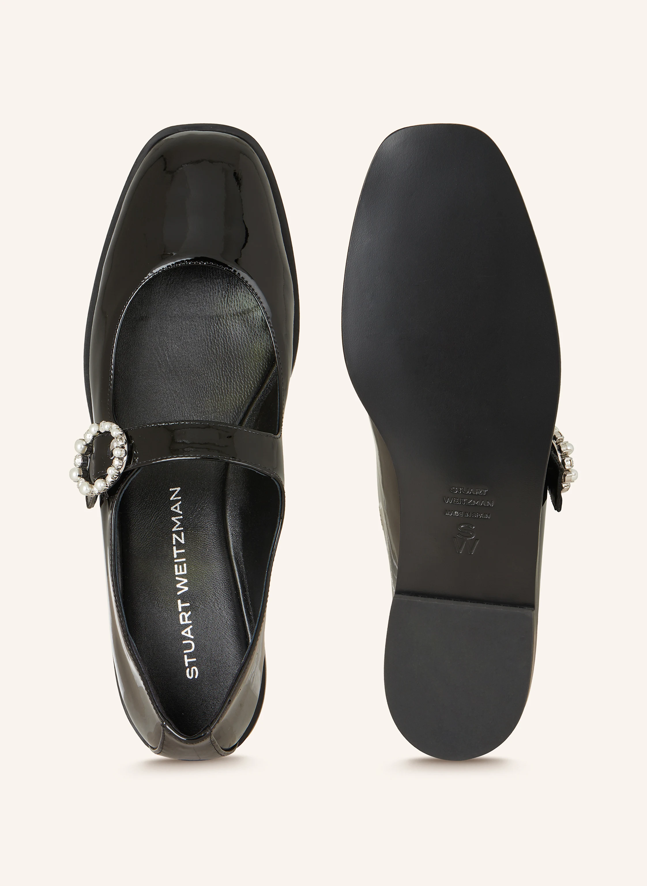 STUART WEITZMAN Mary-Jane-Ballerinas LORALEI mit Schmucksteinen