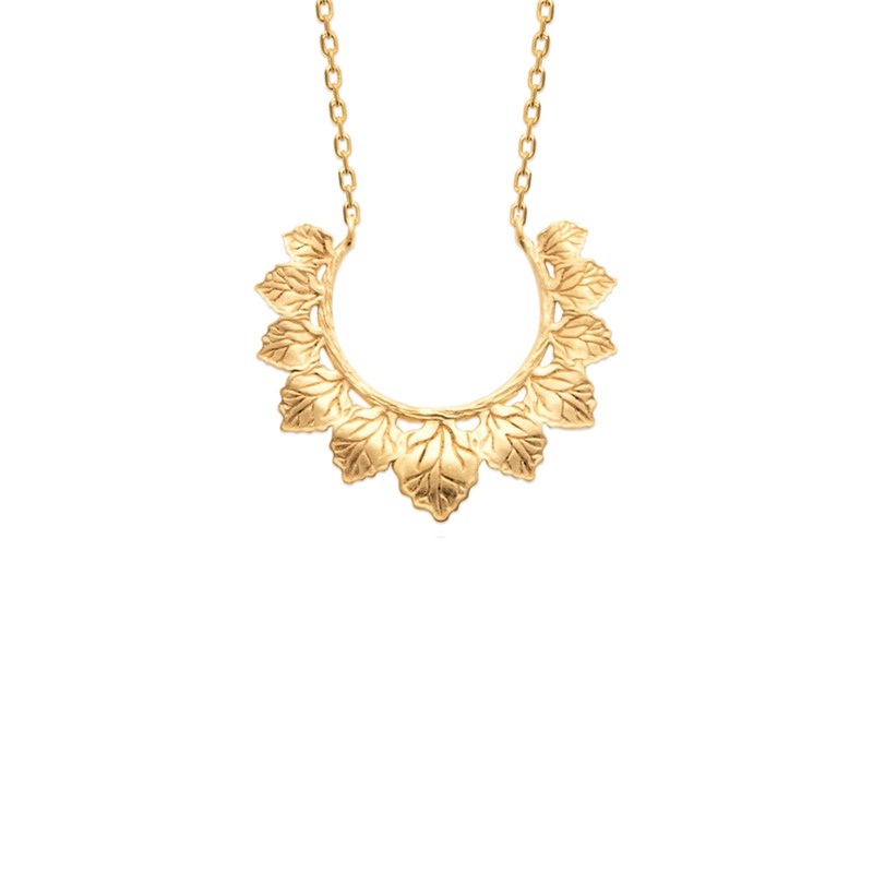 Collier feuille en plaqué or jaune IZAURE - Bijoux Privés Discovery