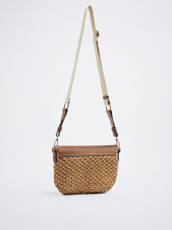 Bolso Bandolera De Paja - Camelo