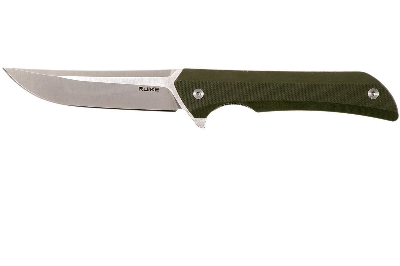Ruike P121-G Hussar Green zakmes, Satin finish