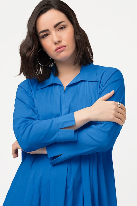 Hemdblusenkleid, A-Linie, Hemdkragen, 3/4-Arm