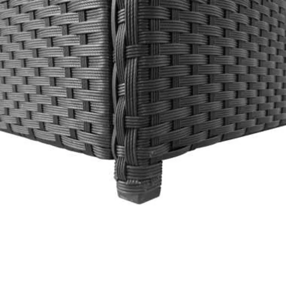 vidaXL - Opbergkist - Zwart - Poly rattan