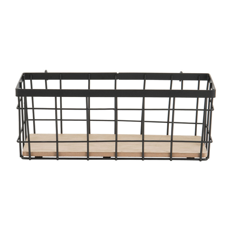 Wandrek mandje - 9.5x25x8.5 cm - zwart