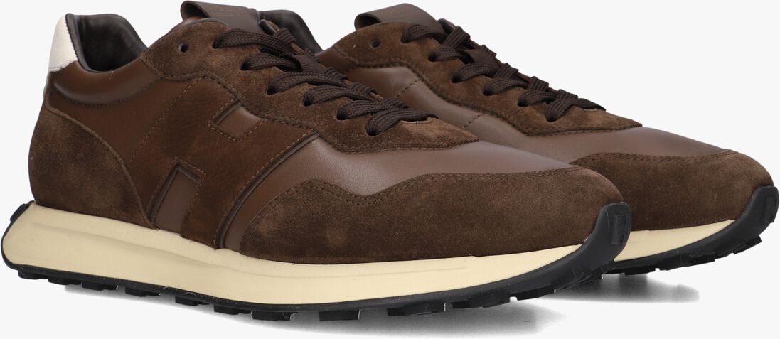 bruine hogan lage sneakers h601 allacciato h patch