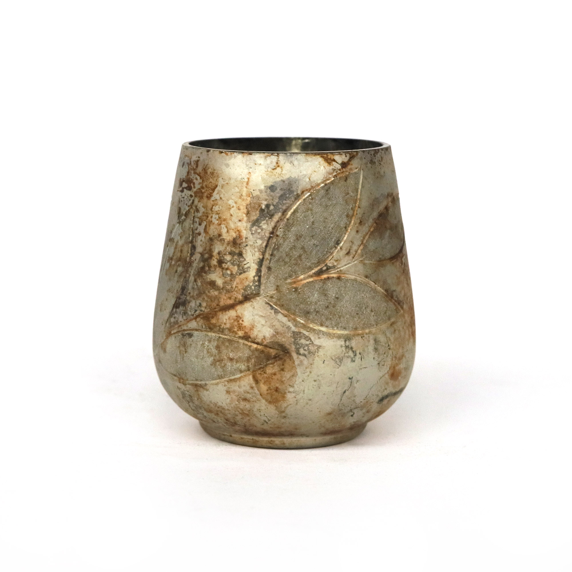 Windlicht 'Liv', antik kupfer/silber, Ø 8 cm, H 8 cm von fischer's lagerhaus