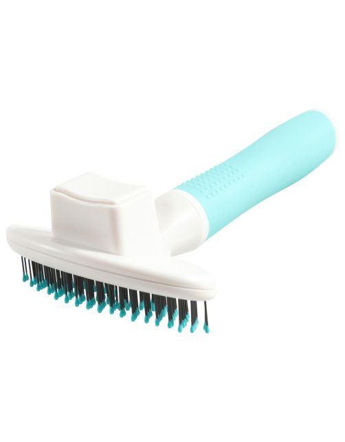 Zolux Puppy Soft Borstel - Hondenvachtborstel - 9x5.5x17 cm Wit Turquoise Voor Langhaar