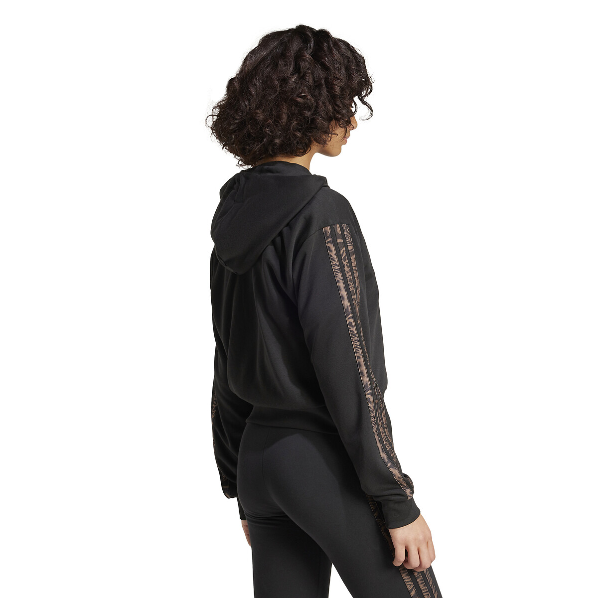 ADIDAS SPORTSWEAR<br>Moletom com zíper, 3 listras, estampa de animais