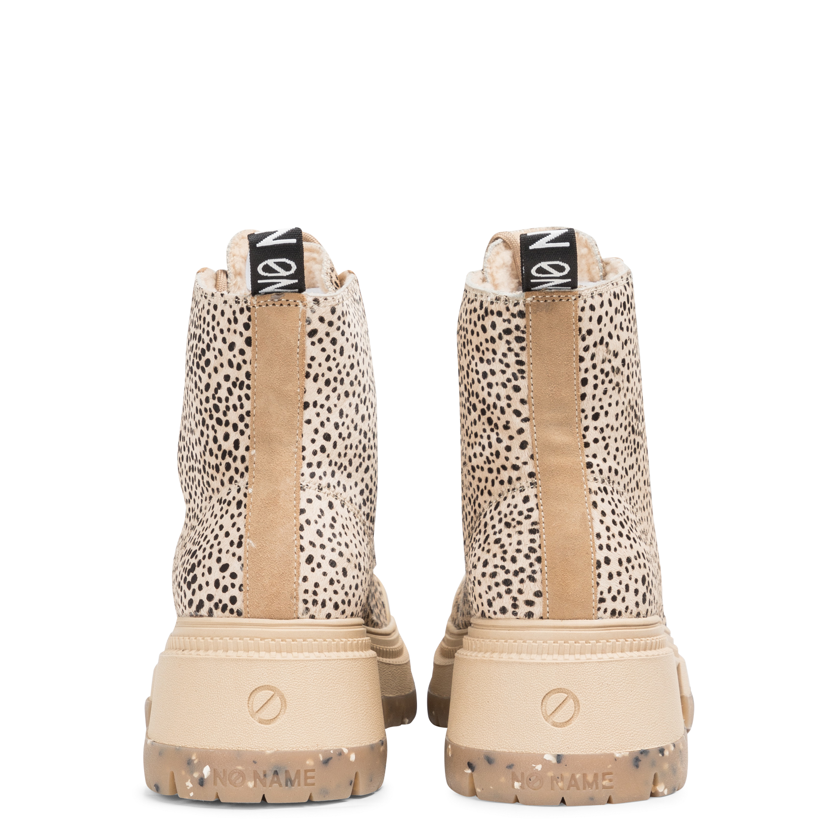 Bottines à lacets en cuir imprimé | Beige