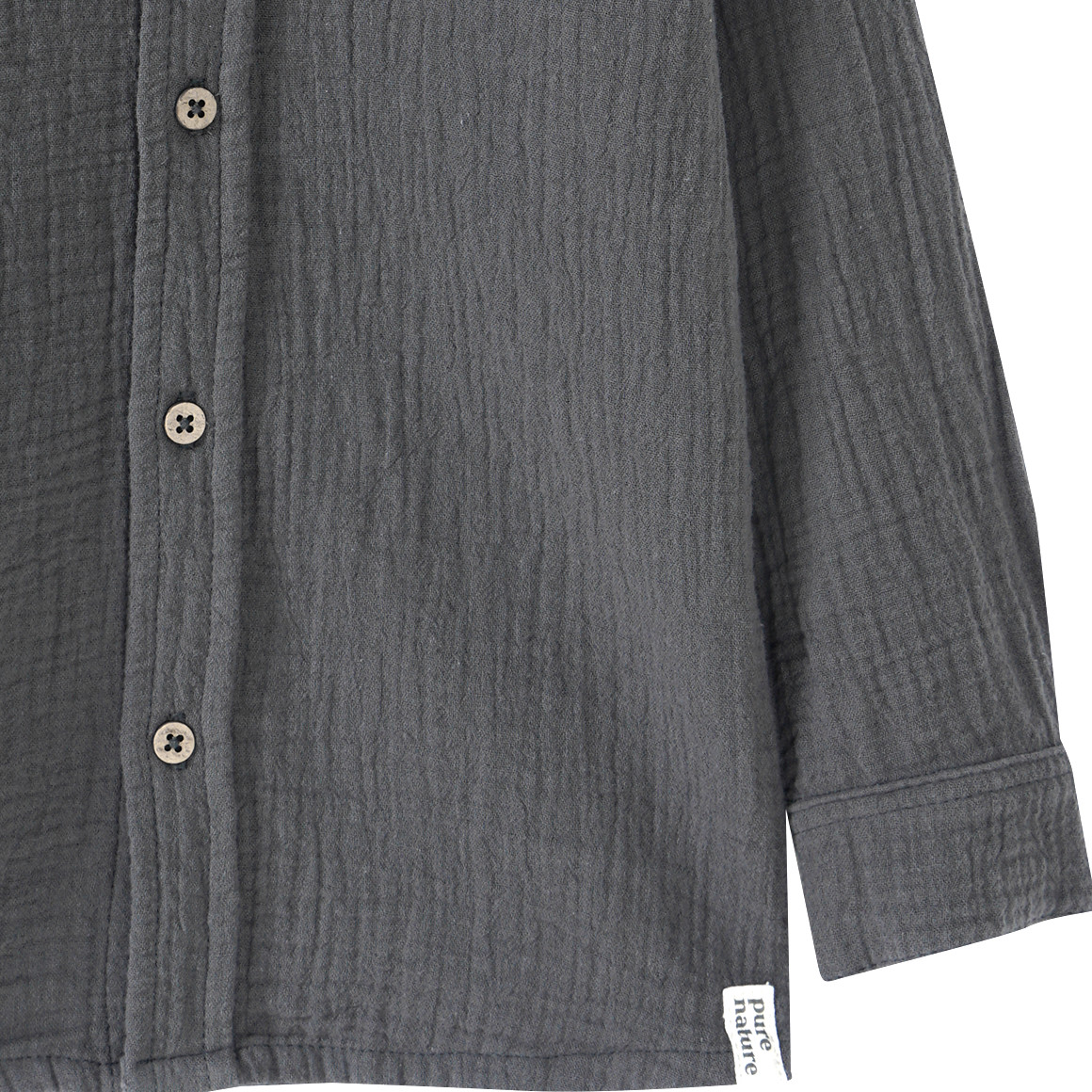 Topolino Pure Collection Jungen Musselin-Hemd mit Kentkragen dunkelgrau