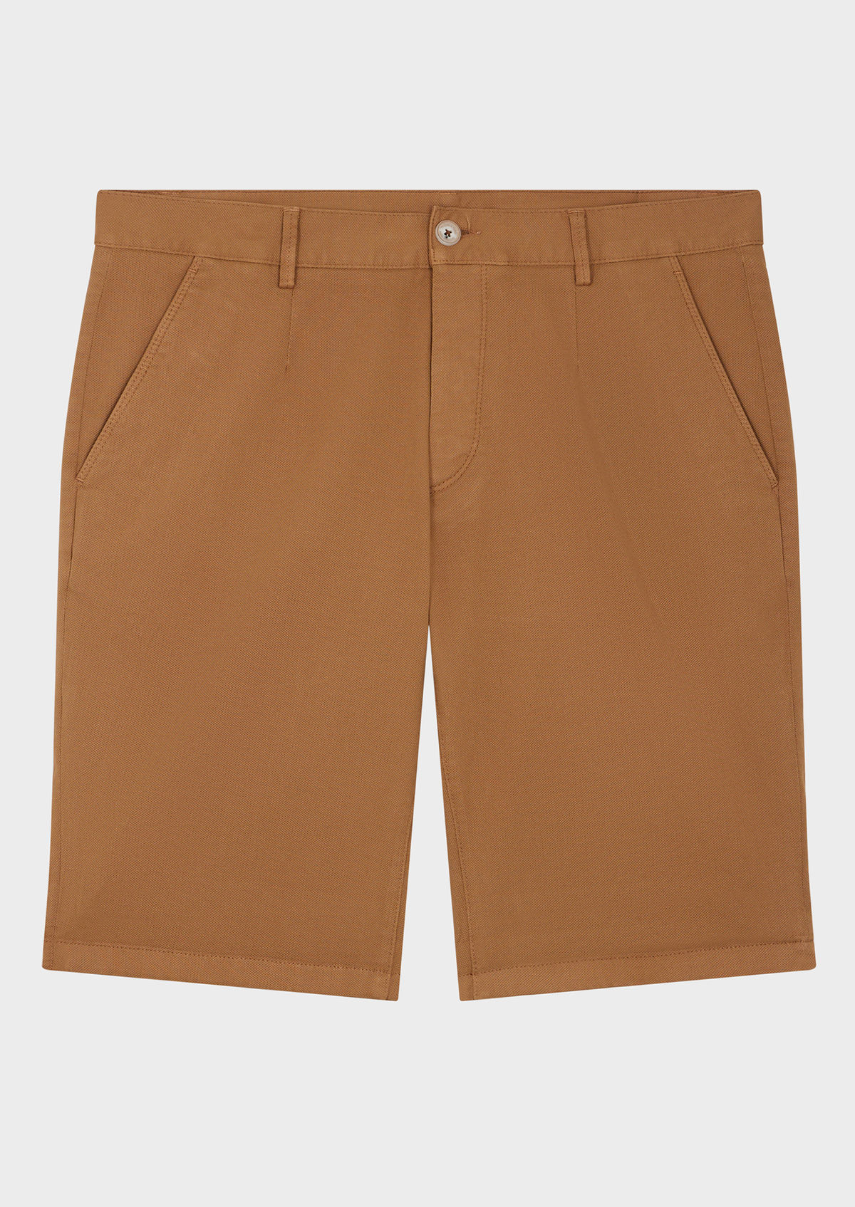 Bermuda en coton stretch uni cognac